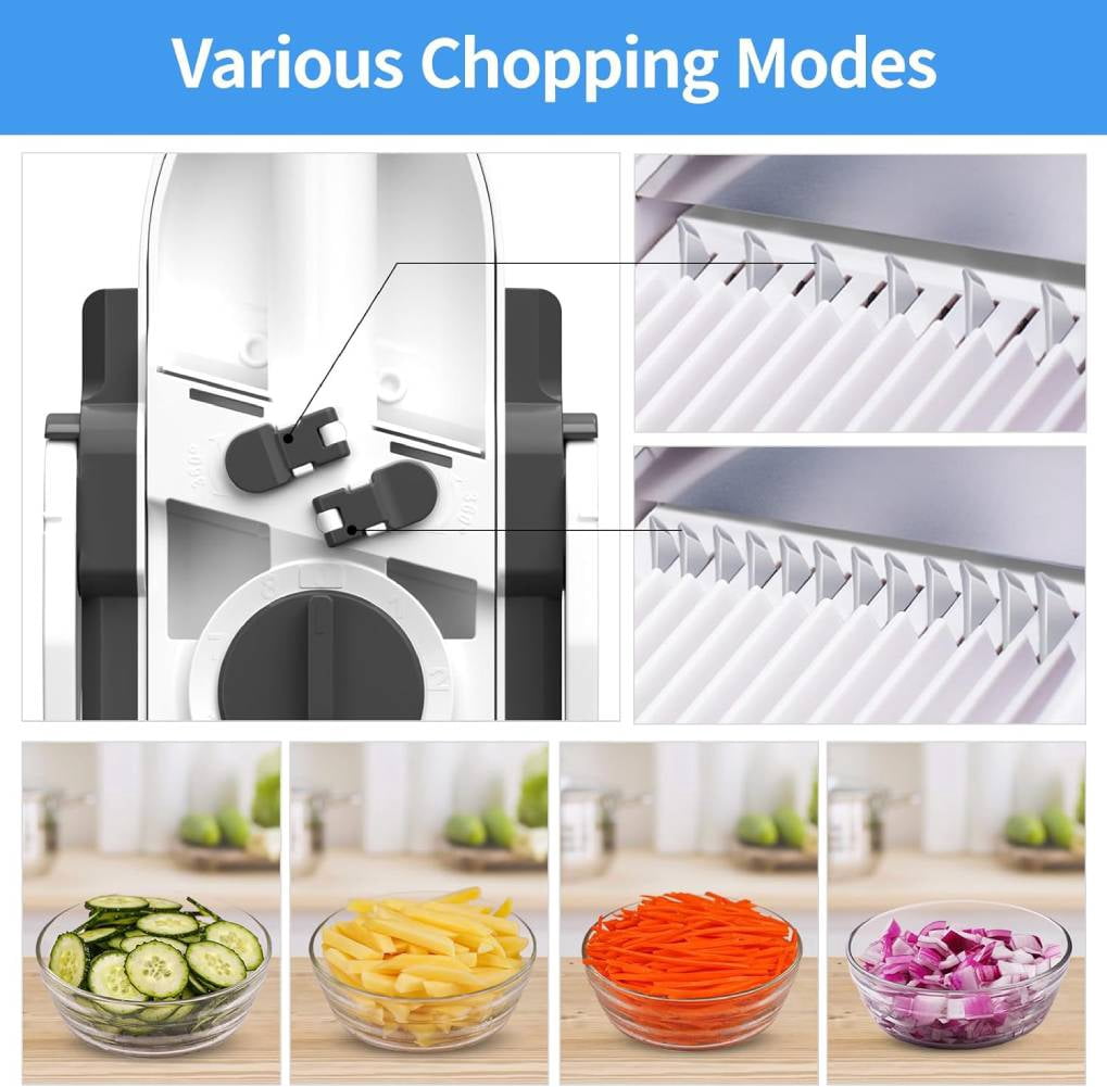 Mandoline Slicer for Kitchen, Vegetable Cutter Food Shredder Dicer Chopper, Gray