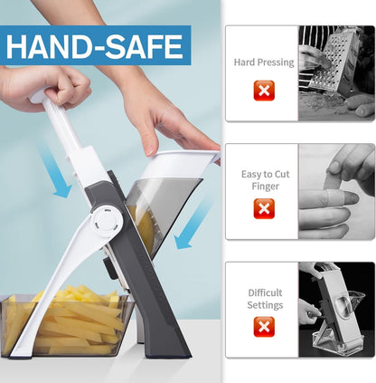 Mandoline Slicer for Kitchen, Vegetable Cutter Food Shredder Dicer Chopper, Gray