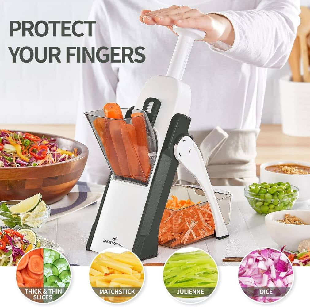 Mandoline Slicer for Kitchen, Vegetable Cutter Food Shredder Dicer Chopper, Gray