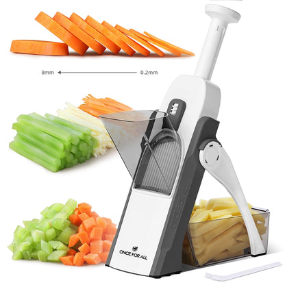 Mandoline Slicer for Kitchen, Vegetable Cutter Food Shredder Dicer Chopper, Gray