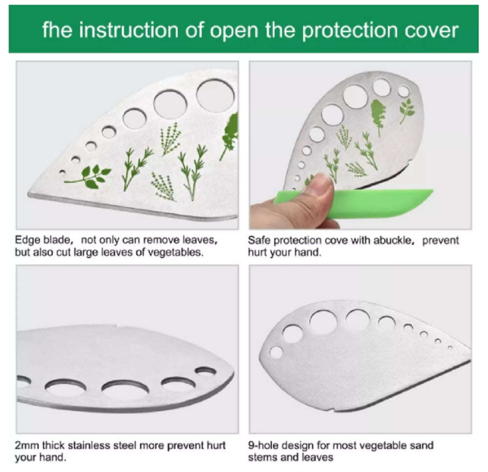 9-Hole Stainless Steel Herb Stripper – Multi-Functional Kitchen Tool for Quick Herb Leaf Stripping & Peeling