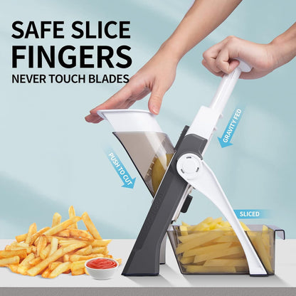 Mandoline Slicer for Kitchen, Vegetable Cutter Food Shredder Dicer Chopper, Gray