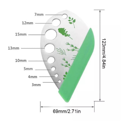 9-Hole Stainless Steel Herb Stripper – Multi-Functional Kitchen Tool for Quick Herb Leaf Stripping & Peeling