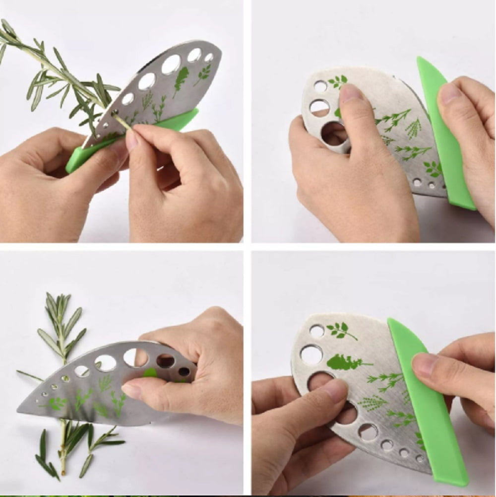 9-Hole Stainless Steel Herb Stripper – Multi-Functional Kitchen Tool for Quick Herb Leaf Stripping & Peeling